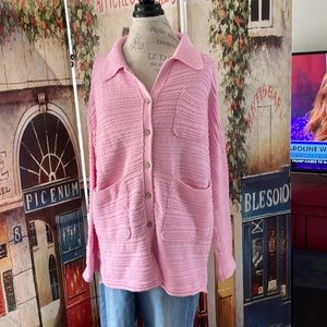 Free People Beach Cardigan,  Pink, Size Small